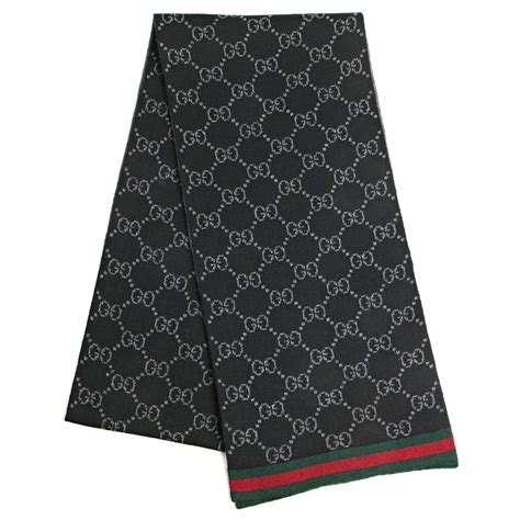 black and grey gucci scarf